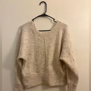 William Rast Textured Cream Sweater